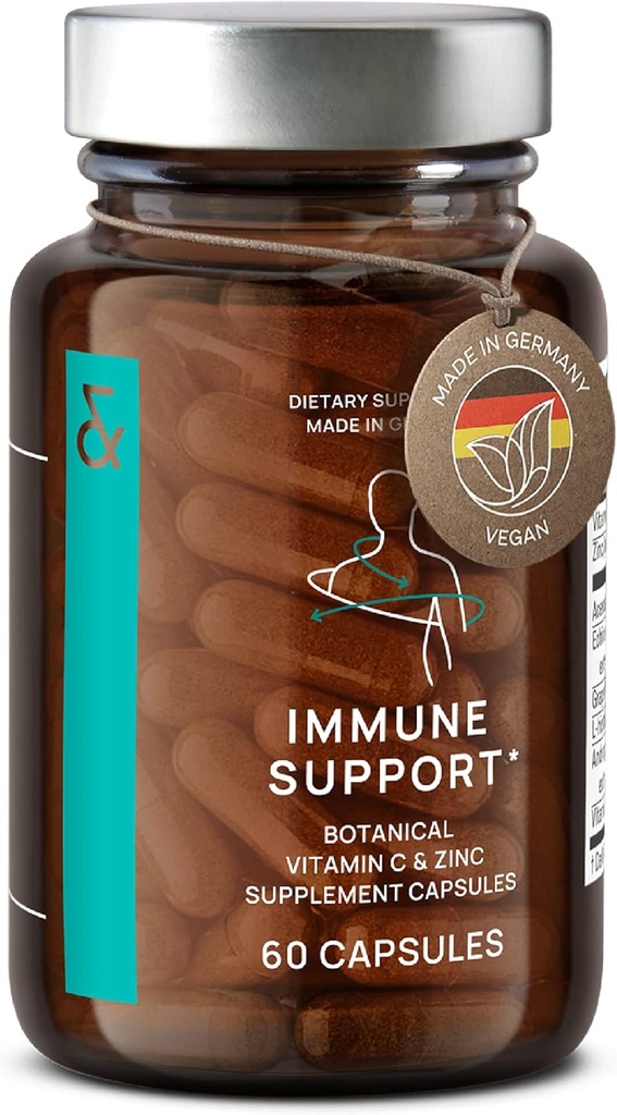 N°7 Immune Support Supplement - Immunity Boost with Echinacea - Φυσική βιταμίνη C από Acerola - Ψευδάργυρος - Ανδρογραφία - εκχύλισμα σπόρων γκρέιπφρουτ - Vegan Immune System Vitamins Complex - 60 Κάψουλες
