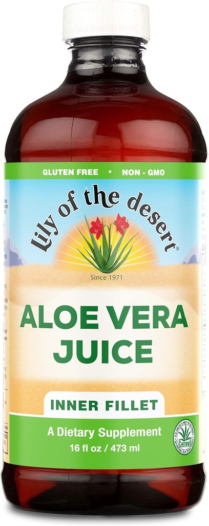 Lily Of The Desert Aloe Vera Juice Drink, Εσωτερικό φιλέτο, Vegan Dietary & Immune Support, Gluten Free Liquid Digestive Aid, No Water Added, 16 Fl Oz