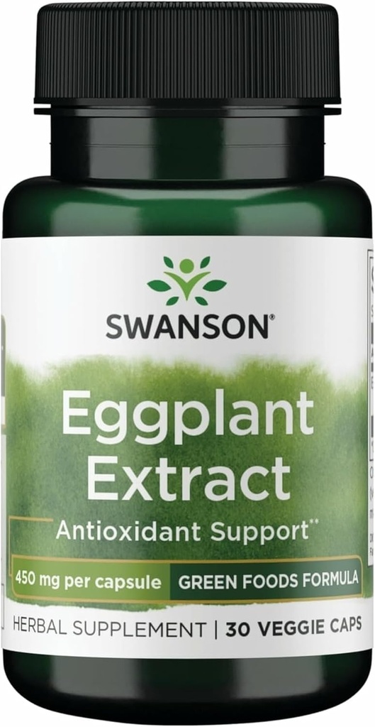 Εκχύλισμα μελιτζάνας Swanson 20:1 450 Milligrams 30 Veg Κάψουλες