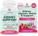 PurePremium Kidney Support Supplement – Kidney Cleanse Detox & Tamir with Cranberry Extract & Astragalus - 21-in-1 Kompleksi Normal Bladder, Urinary Tract & Kidneys Health - 120 Day Supply