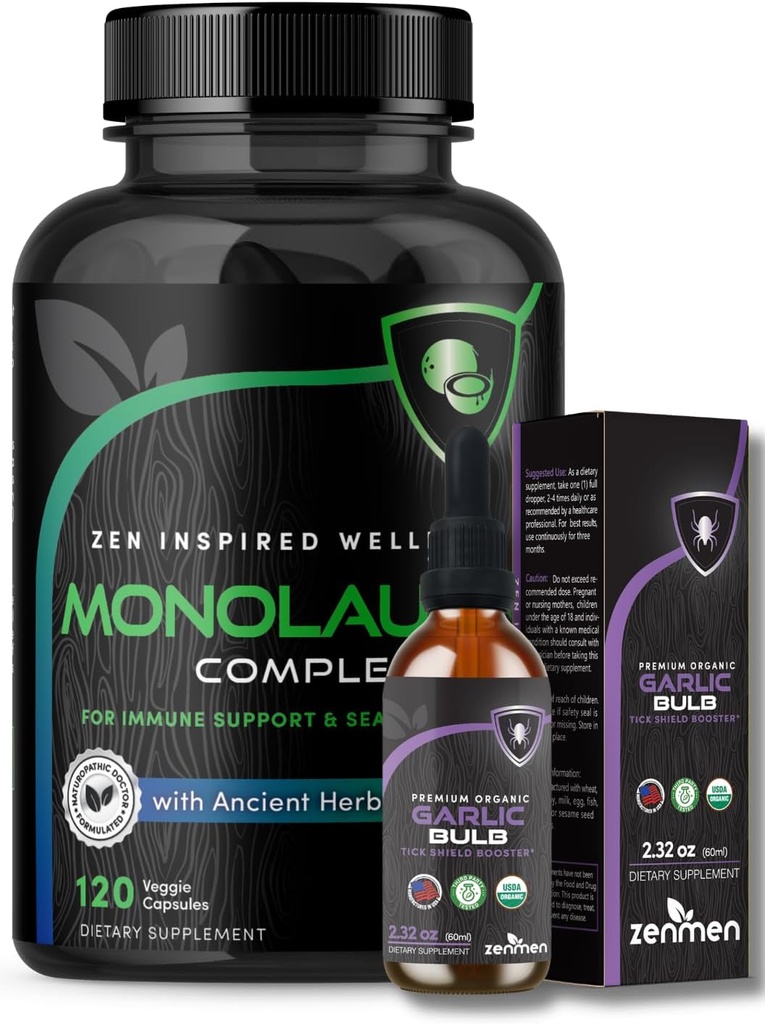 Zenmen Immune Support Sche: Tin Tincture and Monolaurin Capsules