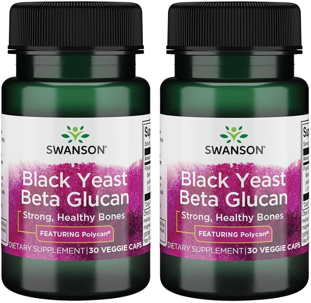 Swanson Polycan Black Yeast Beta Glucan 150 Milligram 30 Veg Capsules (2 Pack)