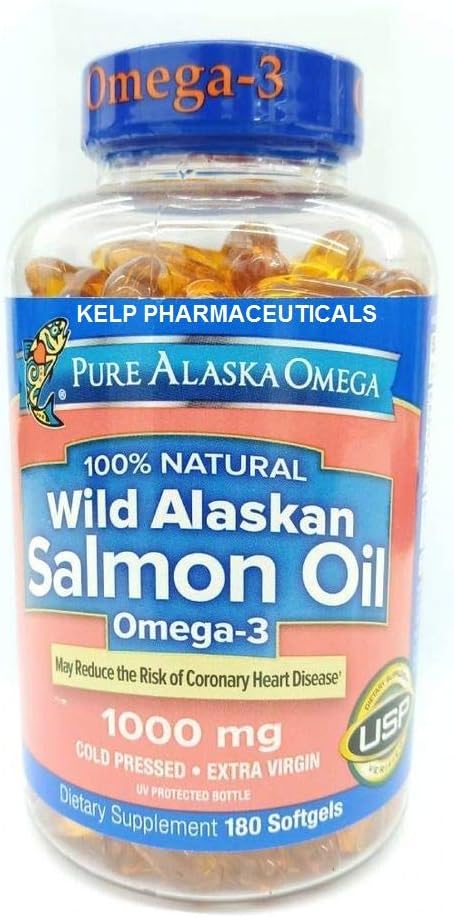Saf Alaska Omega-3 Wild Alaskan Salmon Oil 1000mg Softgels 180-Count