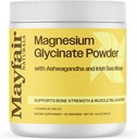 Magnezyum Glycinate Toz Supplement, Ashwagandha ve İrlandalı Deniz Moss ile, Bone Strength & Muscle Relaxation, 30 Hizmet