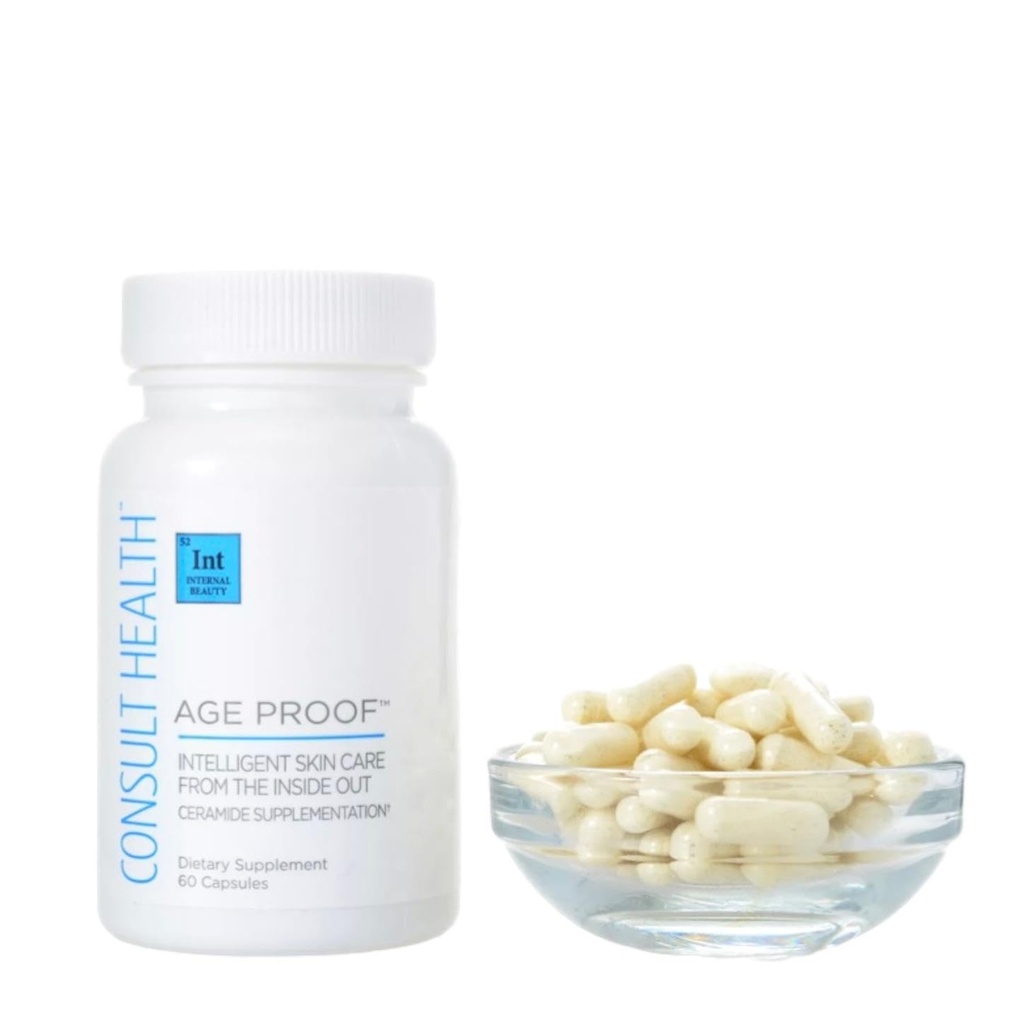 Consult Health Age Proof Ceramide Dietary Supplement - Hyaluronic Acid for Hydrated and Plump Skin - Capsules 60 Count (Pack of 1)
