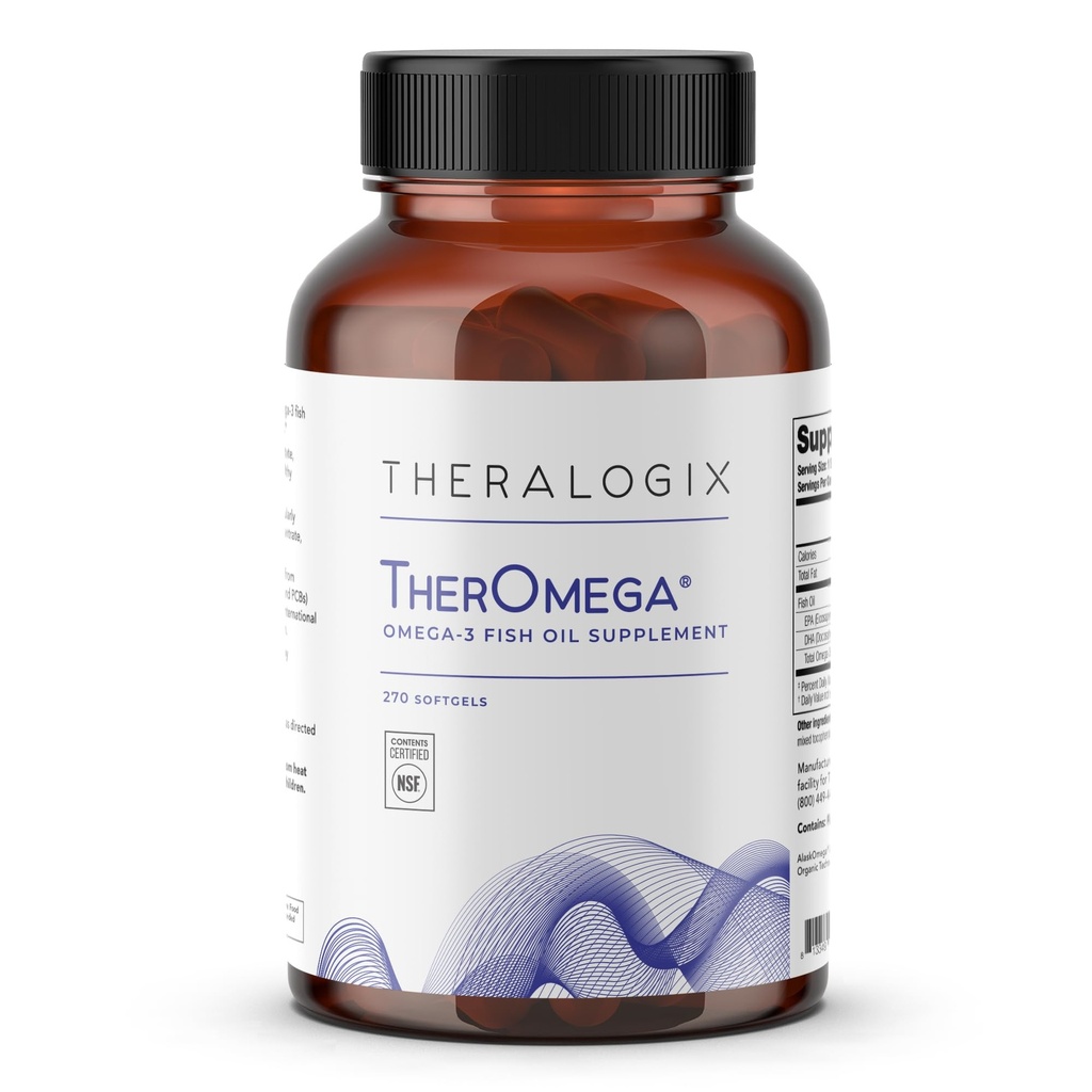 Theralogix TherOmega Omega-3 Fish Oil Supplement - Supports Heart, Brain, Immune & Ortak Sağlık* - Vahşi Alaska Pollock'tan 700 mg DHA & EPA - Sustainable Sourced - NSF sertifikalı - 270 Softgels