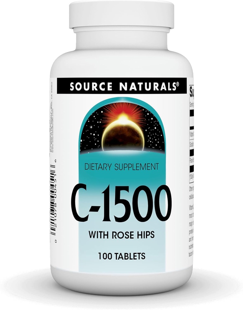 Source Naturals C-1500, Rose HIPS 1500 mg ile Immune System Support - 100 Tablet