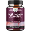Advanced Multi Collagen Peptides Pills 120ct - Biotin και Collagen Συμπλήρωμα με BioPerine και Hair Skin Nails Βιταμίνες για γυναίκες άνδρες - Multi Pills για γυναίκες με τύπους 1 2 3 5 & X