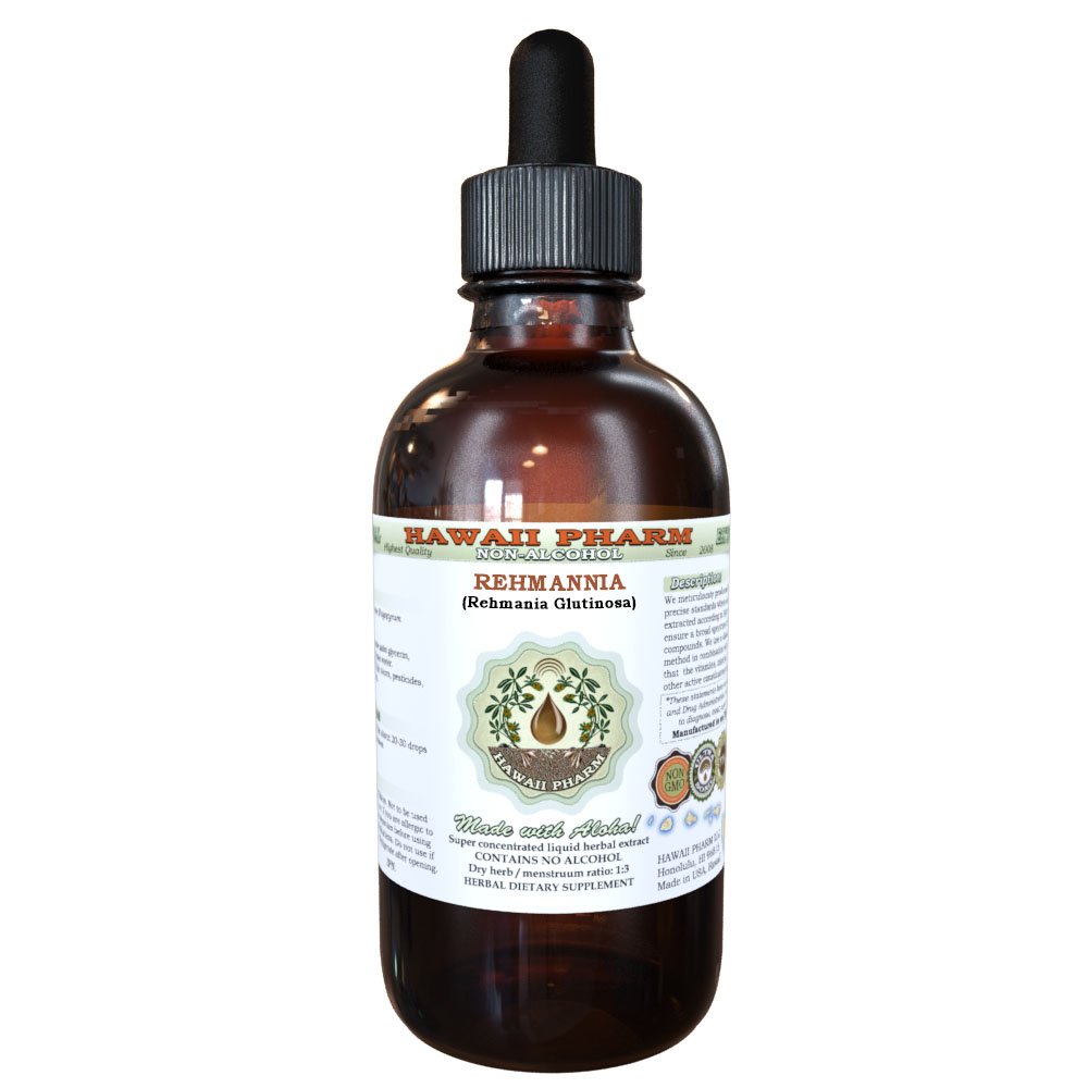 Rehmannia Alcohol-free Liquid Extract, Organic Rehmannia (Rehmania Glutinosa) Αποξηραμένη ρίζα Γλυκερίτης Φυσικό βοτανικό συμπλήρωμα, Χαβάη Pharm, ΗΠΑ 2 fl.oz