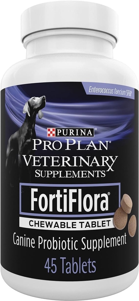 Purina Pro Plan Veteriner Supplements FortiFlora Chewable Dog Probiyotik Supplement Tabletler 45 ct. Canister