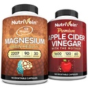 Nutrivein Premium κάψουλες μηλίτη μήλου και μαγνήσιο L-Θρεονικό πακέτο: Υψηλής απορρόφησης Thereonate μαγνήσιο συμπλήρωμα και συμπλήρωμα μηλίτη μηλίτη μήλου για τον εγκέφαλο, την ουροδόχο κύστη, και τη συνολική ευεξία