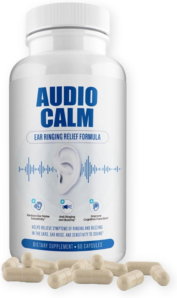 Ses Calm - Ringing Ears için Tinnitus Relief - Ear Health Vitamins - Natural Stop Tinnitus Relief Çözüm - Hızlı Ear Ringing Relief, Buzzing, Clicking and Reduce Ear Gürültü | 60 Capsules (1)
