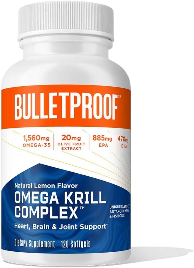 Αλεξίσφαιρο λεμονέλαιο-Flavored Omega Krill Complex Softgels, 120 Count, Fish Oil Συμπλήρωμα για τον εγκέφαλο και την καρδιά υγεία