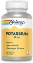 Solaray Potassium 99 mg - Electrolyte Balance Formula - Potassium Supplement for Electrolytes, Vascular and Heart Health Support - 60-Day Money Back Guarantee, Lab Verified, 200 Servings, 200 VegCaps