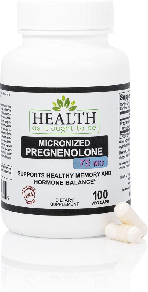 Υγεία Όπως θα έπρεπε να είναι Pregnenolone 75mg συμπλήρωμα – Μικρονωμένη μορφή για την ενισχυμένη απορρόφηση Δοκιμάστηκε για καθαρότητα και αντοχή 100 κάψουλες