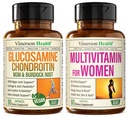 Vegan Glucosamine Chondroitin MSM Ortak Destek Tamamı ve Kadınlar için Çokvitamin Tamamlandı