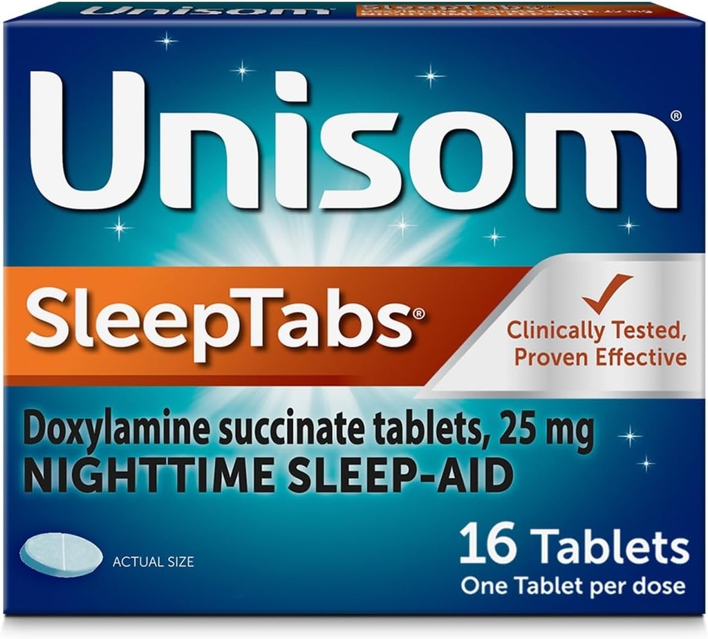 Unisom SleepTabs, Nighttime Sleep-aid, Doxylamine Succinate, 16 Tablet