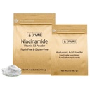 PURE ORIGINAL INGREDIENTS Hyaluronic Acid ve Niacinamid (1994), Çeşitli Boyutlar, Flush-Free, Fine Tozlar