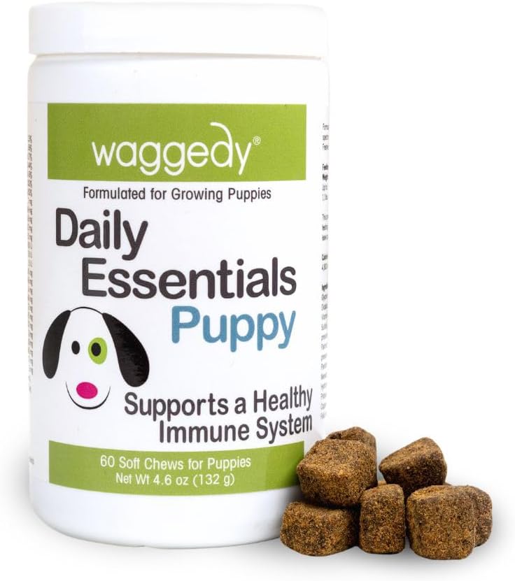 Daily Essentials Puppy – Full-Spectrum Fonksiyonel Tedaviler, Küçük veya Büyük Breed Puppy Supplements – Dog Supplements & Vitamins – Dog Essentials for Puppies (60 Chews)