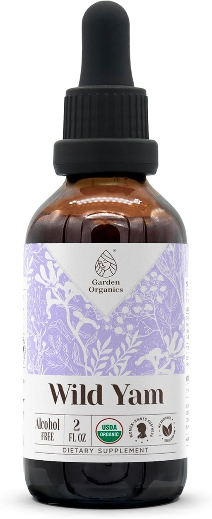 Vahşi Yam USDA Organik Alkol Ücretsiz Ekstraksiyon | Diyetsel Tamam, Yüksek Yeterlilik Tincture | Doğal Onaylanmış Organik Vahşi Yam (Diomarka Villosa)