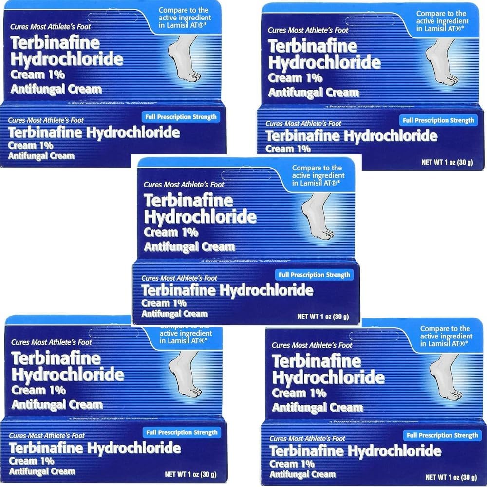 Terbinafine Hydrochloride 1 Hafta Sporcunun Ayak Tedavisi AntiFungal Krem Hızlı Symptom Relief & prevents Recurrence 1 oz. (30 g) 5 Pack