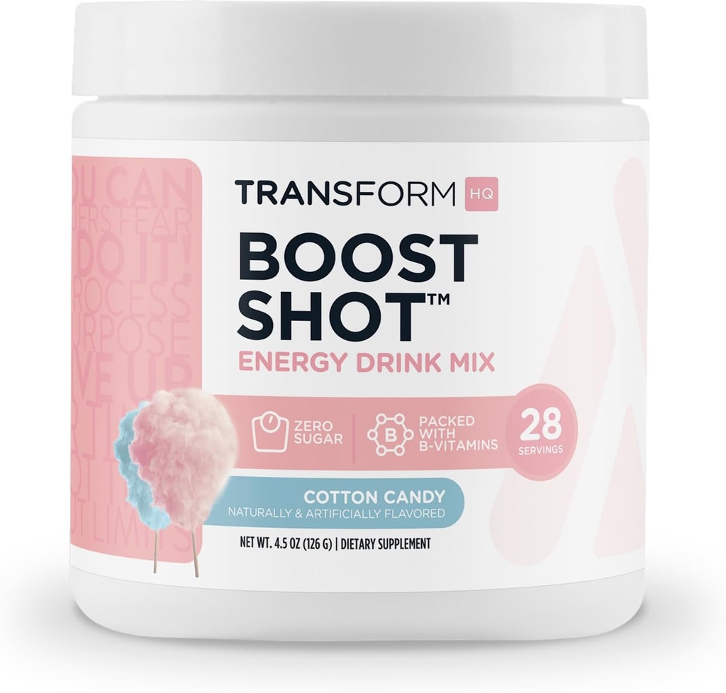 TransformHQ Boost Shot (28 Servings, Cotton Candy) | Energy Without The Crash - Gluten Free, Non-GMO