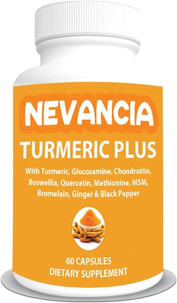 Turmeric Plus - με Turmeric, Glucosamine, Chondroitin, Boswellia, Methionine, MSM & More – 10 Συστατικά που υποστηρίζουν αρθρώσεις, οστά, δέρμα, πέψη, καρδιά & ανοσοποιητική υγεία - 60 κάψουλες