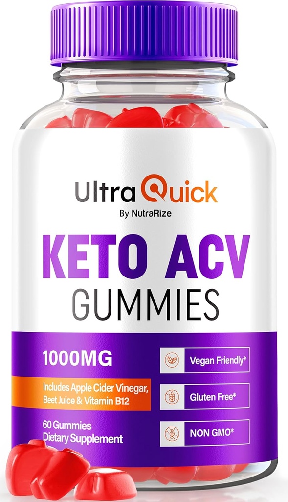 Kilo kaybı için Ultra Quick HuaV Gummies, UltraQuick Keto+ACV Formula, Premium Keto Plus ACV Formula, Natural Apple Cider Vinegar 1000MG, Resmi UltraQuick Gomitas Review (60 Gummies)