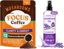 Venture Pal Mushroom Coffee & Oil Mix: 12 in 1 Coffee with Ashwagandha for Focus & Immunity + Magnezyum Oil Mix with Lavender for Sleep & Muscle Relief - 40 Hizmet & 8 ozzz