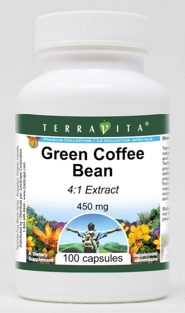 Green Coffee Bean 4:1 Extract - 450 mg (100 Capsules, ZIN: 523280)