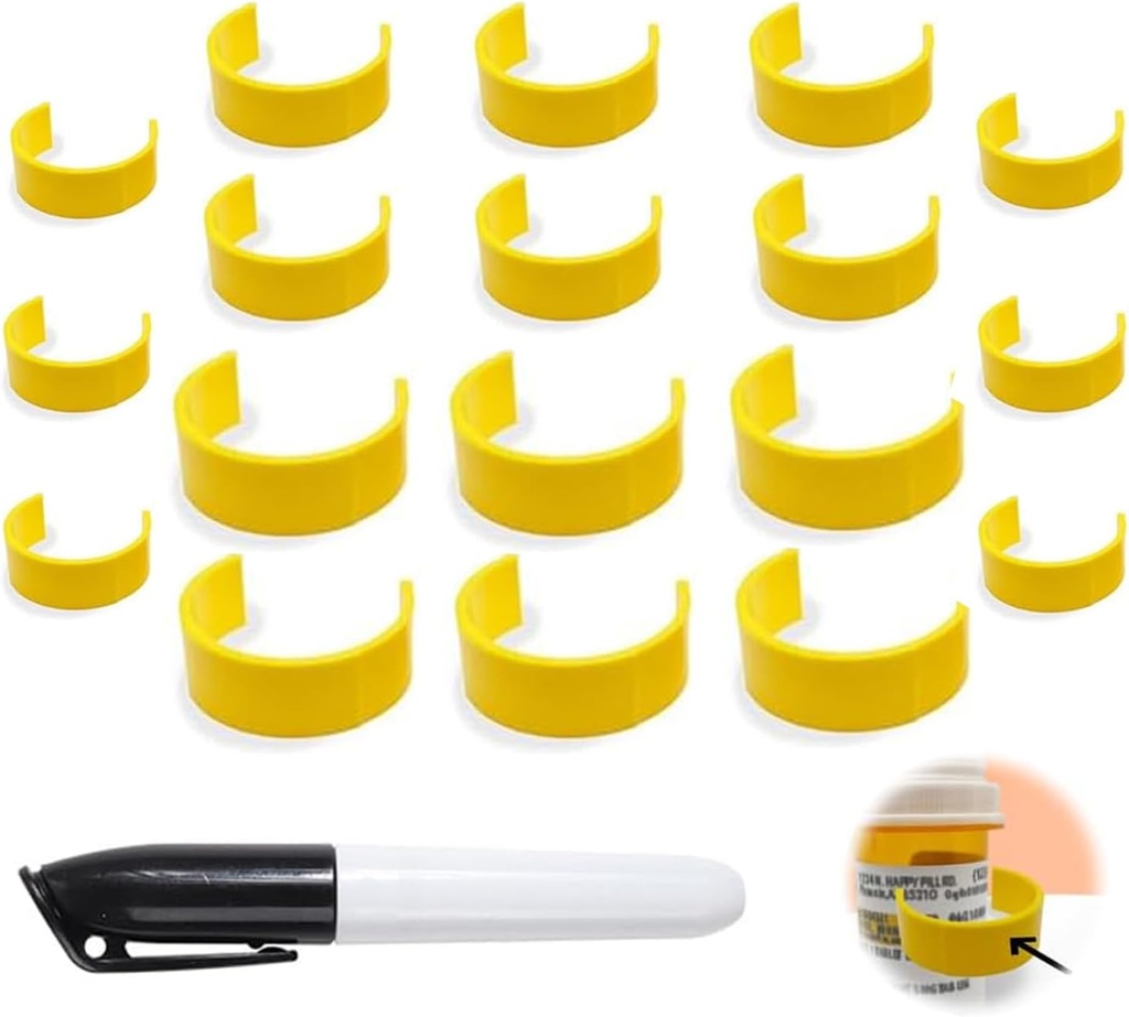 Pill Şişes, Tıp Şişe Etiketi Kolay İlaç Tanımlaması, Pen ile Paket Etiketlerleri, Günlük Kullanım veya Seyahat için Uygundur (18)