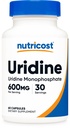 Nutricost Μονοφωσφορική Ουριδίνη 60 Κάψουλες, 600 mg ανά Σερβιτόρε - Vegan, 30 Σερβιτόρες