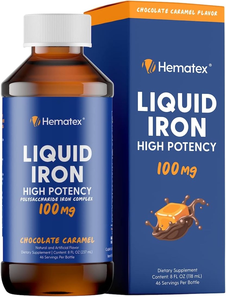 Hematex tarafından Yetişkinler için yüksek Potency Liquid Iron Supplements - Anemi ve Iron Deficiency için 100 mg Polysaccharide Iron Kompleksi Demir Kompleksi