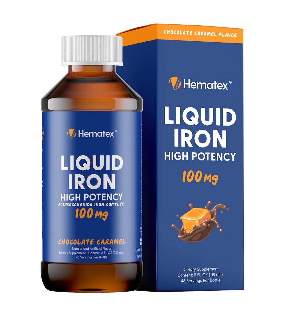 Hematex tarafından Yetişkinler için yüksek Potency Liquid Iron Supplements - Anemi ve Iron Deficiency için 100 mg Polysaccharide Iron Kompleksi Demir Kompleksi