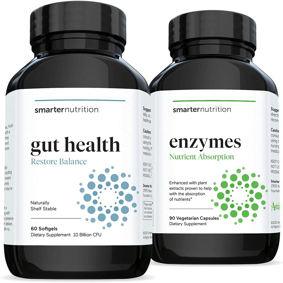 Smarter Gut Health Probiyotiks - Superior Digestive & Immune Support + Smarter Beslenme Enzymes - Daily Digestive Aids 16 Farklı Doğal Enzymes