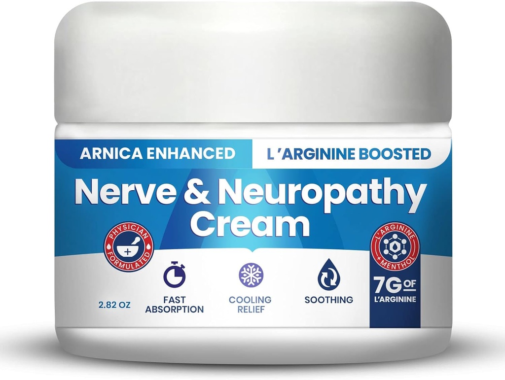 Neuropati Krem Arnica gelişmiş ve L'Arginine Boosted Formula - Foot, Hands, Legs, Toes L'Arginine 7gram içerir; B6, MSM, Arnica, Aloe -2.82oz
