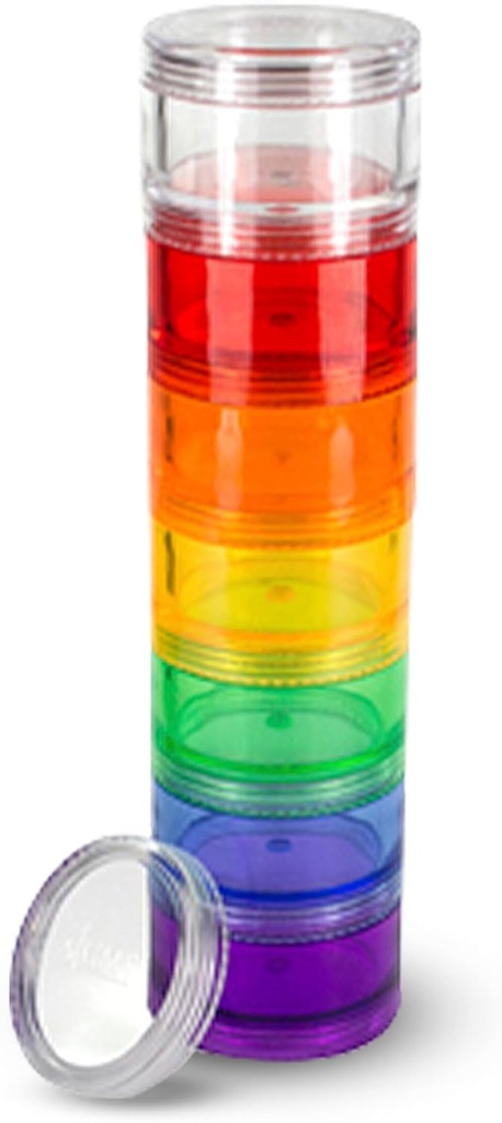 7 Günlük Tıp Pill Organizer - Evlenebilir Pill Box - Fits Small Tablet & Vitamin Supplements, Keep Your Daily Medicine Organized in One Place - Medium - Rainbow