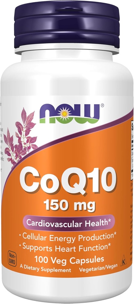 Şimdi Tamamlar, CoQ10 150 mg, Farm Grade, Fermentation tarafından üretilen All-Trans Form, 100 Veg Capsules