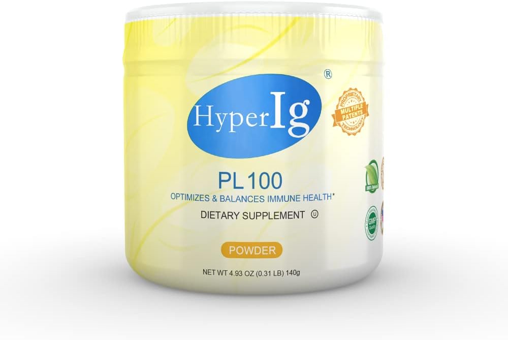 PL-100 Egg Protein Powder, Hyperimmune Egg Supplement, 140g – Immune Support, Digestive Wellness, Energy & Muscle Strength, Gluten-Free