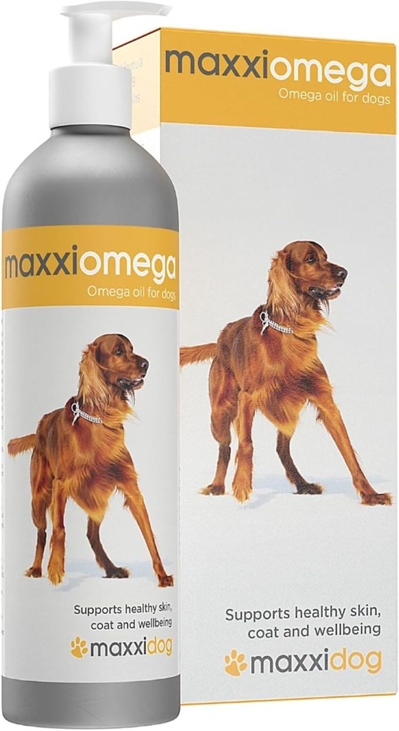 maxxipaws maxxiomega Omega 3, 6 & 9 Συμπλήρωμα λαδιού - Δερμάτινο & Κάλυμμα Υποστήριξη για Σκύλους, 10oz