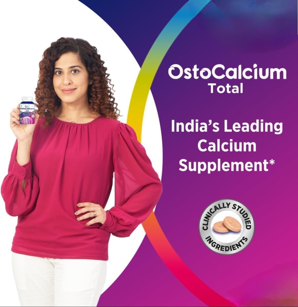 OstoCalcium Total Chewables (60s) | Vitamin D & Food (Veg) Güçlü Bones, Joints & Muscles | India's Liderliği