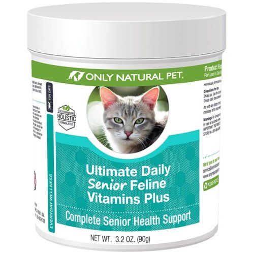 ΜΟΝΟ ΦΥΣΙΚΟ PET Ultimate Daily Senior Feline Multivitamin w/Taurine & L-Lysine – Διατροφικό συμπλήρωμα σε σκόνη για ενήλικες & ηλικιωμένους γάτες – Ανοσοποιητική & Κοινή Υποστήριξη – Πλήρης φόρμουλα βιταμίνης, 3.2oz