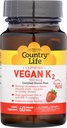 Ülke Life Vegan Vitamin K2, 500 mcg, Dual Spectrum MK-4 ve MK-7 Kompleksi, Kemik ve Diş Sağlığı, 60 Chewable Tabletler, Strawberry Flavor