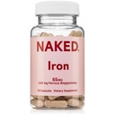 Çıplak Demir 65 mg, 325 mg Ferrous Bisglycinate - Yüksek Potency Iron Deficiency, Hücre Enerji Desteği, Sağlıklı Kızıl Kan Hücre Üretimi, Gluten-Free, 60 Capsules