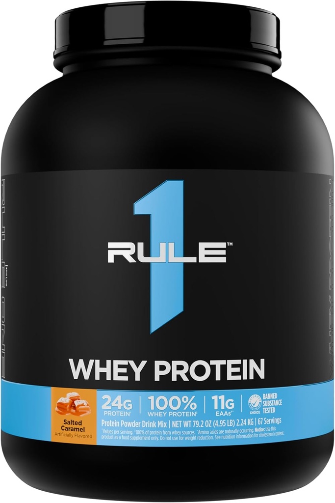 Kural 1 Whey proteini - All-Whey Kaynaklarından alınan 24g Fast-Acting Protein, Doğal Occurring EAAs & BCAAs for Workout Recovery or Anytime Use (5 Pounds*, Salted Carmel)