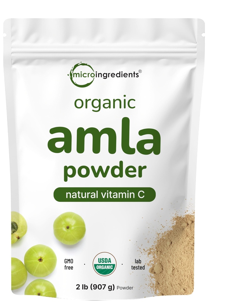 Mikro Malzemeler Organik Amla Toz (Amalaki) | 32oz, Hindistan Origin Gooseberry Toz | C vitamini, Antioksis, Supports Immune, Digestive & Skin Health, Non-GMO, Vegan & Keto Friendly