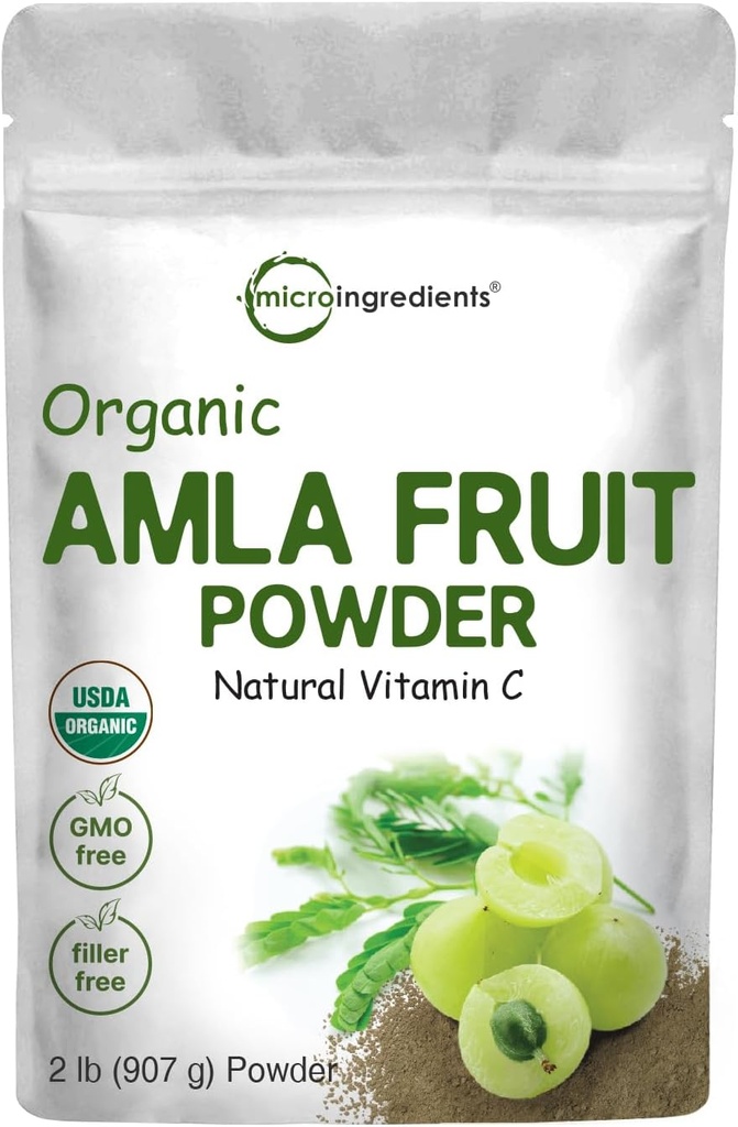 Mikro Malzemeler Organik Amla Toz (Amalaki) | 32oz, Hindistan Origin Gooseberry Toz | C vitamini, Antioksis, Supports Immune, Digestive & Skin Health, Non-GMO, Vegan & Keto Friendly