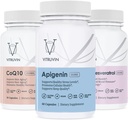 Vitruvin Sport Recovery (Apigenin 2 x 50 mg, COQ10 200 mg, Resveratrol 500 mg) Vegan, Non-GMO, Gluten-Free, Gelatin-Free.