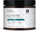 Dr. Mercola Pure Power Glycine + Taurine & L-Proline, Unflaved, 5.2 oz (147 g), 30 Servings (1 Jar), 4 g Glycine, 500 mg Taurine, 250 mg L-Proline, Non-GMO, NSF Certified for Sport
