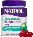 Natrol Time release Melatonin Gummies, Sleep Support for Yetişkinler, 3 mg Melatonin Supplements for Sleep Support, 45 Strawberry-Flavored Gummies, Up to a 45 Day Supply